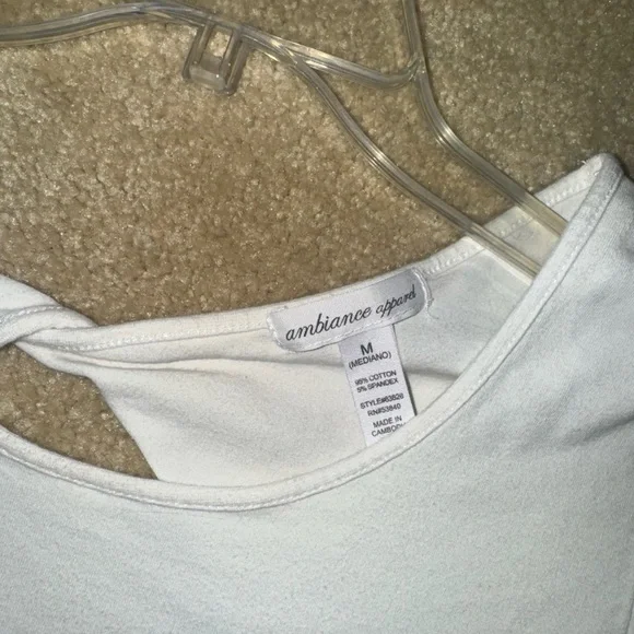 Ambiance White Cut-Out Crop Top - Picture 2 of 3